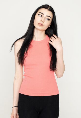 Noisy May – Maya Halter Neck Sun Kissed Coral – Tank – Orange – L – 95% Baumwolle, 5% Elastan