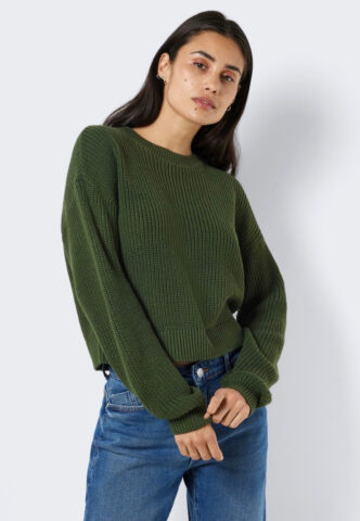 Noisy May – Maysa O Neck Kombu Green – Pullover – Grün – XL – 50% Baumwolle, 50% Polyacryl