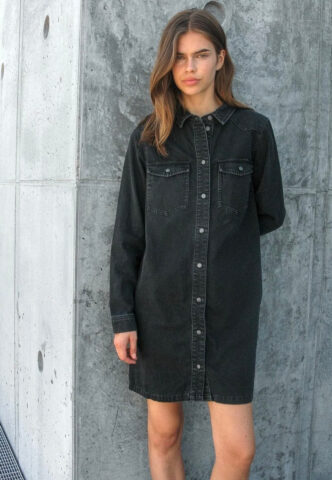 Noisy May – New Single Denim Black – Kleid – Schwarz – XS – 100% Baumwolle