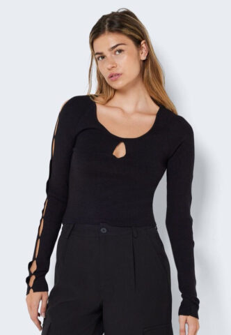 Noisy May – Orla Knit Black – Pullover – Schwarz – M – 52% Viskose, 28% Polyester, 20% Nylon