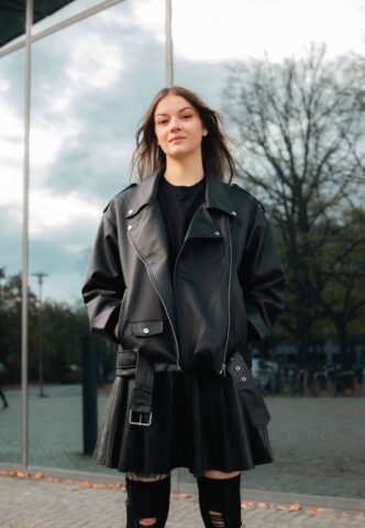 Noisy May – Paulina Oversize Biker Black – Jacke – Schwarz – XS – Obermaterial: 100% Polyester; Futter: 100% Polyester