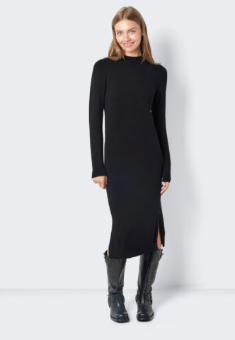 Noisy May – Sandi Long Highneck Black – Knit Dress – Schwarz – S – 80% Viskose, 20% Nylon