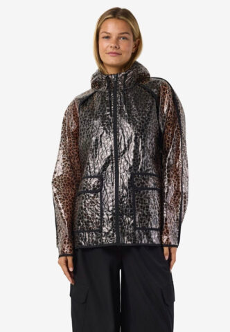 Noisy May – Sky Transparent Hood Black Leo – Jacke – Braun – XS – 100% Polyurethan