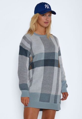 Noisy May – Skye Check Ashley Blue – Pullover – Blau – S – 100% Polyacryl
