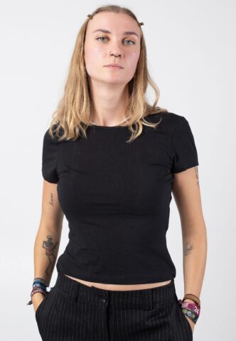 Noisy May – Ulla Open Back Black – Oberteil – Schwarz – XS – 95% Baumwolle, 5% Elastan