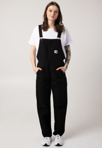 Carhartt WIP – W‘ Bib Overall Straight Rinsed Black – Hose – Schwarz – XS – 100% Baumwolle