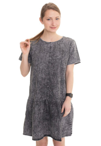 Noisy May – Emilia Medium Grey Denim – Kleid – Grau – XS – 100% Baumwolle