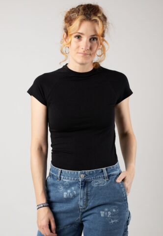 Noisy May – Katinka Raglan Black – Oberteil – Schwarz – XS – 95% Baumwolle, 5% Elastan