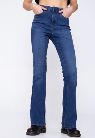 Noisy May – Sallie Flare Medium Blue Denim – Jeans – Blau – W31 / L34 – 75% Baumwolle, 18% Polyester, 5% Viskose, 2% Elastan