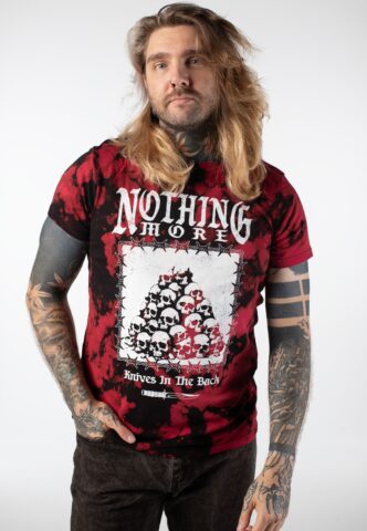 Nothing More – Knives In The Back Red/Black Tie Dye – T-Shirt – Schwarz – L – 100% Baumwolle,Jersey