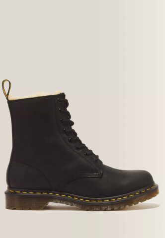 Dr. Martens – 1460 Serena Burnished Wyoming Black – Girl Schuhe – Schwarz – EU 36 – Leather/Textile/Gummi