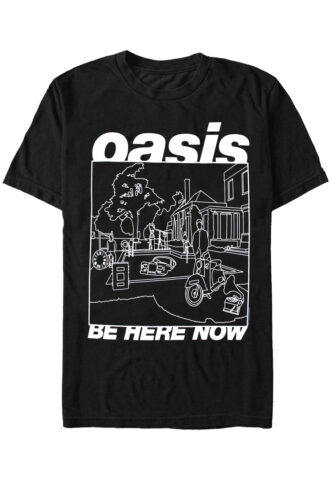 Oasis – Be Here Now Line Drawing – T-Shirt – Schwarz – M – 100% Baumwolle