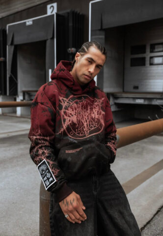 Stay Cold Apparel – Oathbound Heavy Oversized Black/Red – Hoodie – Schwarz – 3XL – 100% Baumwolle