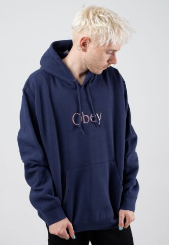 Obey – Ages Academy Navy – Hoodie – Blau – L – 59% Baumwolle, 41% Polyester