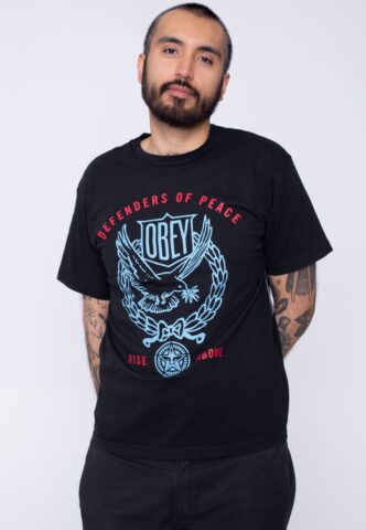 Obey – Defenders Of Peace Dove Pigment Faded Black – T-Shirt – Schwarz – S – 100% Bio-Baumwolle