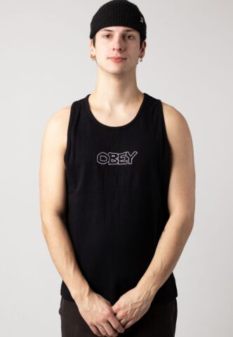 Obey – Trace Rib Black – Tank – Schwarz – XL – 95% Baumwolle, 5% Elastan