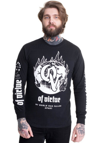 Of Virtue – Fallen Apart – Longsleeve – Schwarz – S – 100% Baumwolle,Jersey