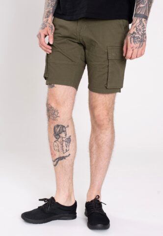 Only & Sons – Cam Stage Cargo Olive Night – Shorts – Grün – S – 98% Baumwolle, 2% Elastan