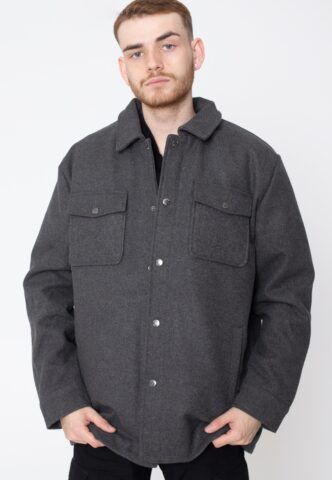 Only & Sons – Creed Loose Wool Dark Grey Melange – Jacke – Grau – S – 85% Polyacryl, 15% Wolle
