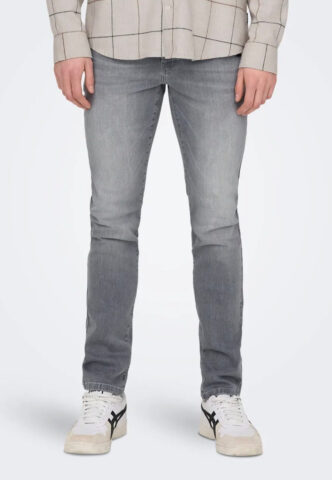 Only & Sons – Loom Slim Light Grey Denim – Jeans – Grau – W29 / L32 – 98% Baumwolle, 2% Elastan