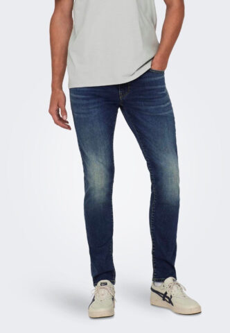 Only & Sons – Loom Slim Medium Blue Denim – Jeans – Blau – W29 / L34 – 99% Baumwolle, 1% Elastan