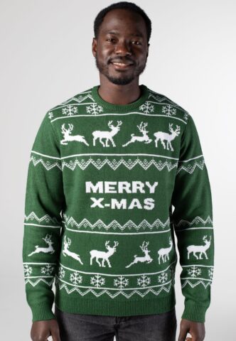 Only & Sons – Xmas Reg 5 Allover Knit Formal Garden – Pullover – Grün – S – 100% Polyacryl