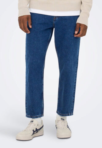 Only & Sons – Avi Beam Dark Blue Blue Denim – Jeans – Blau – W29 / L34 – 100% Baumwolle
