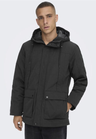 Only & Sons – Jayden Black – Jacke – Schwarz – M – Obermaterial: 100% Polyester; Futter: 100% Polyester