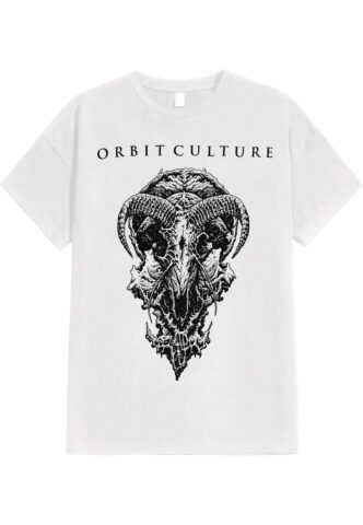 Orbit Culture – Goat Skull White – T-Shirt – Weiß – M – 100% Baumwolle