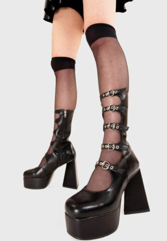 Lamoda – Padlock Platform Calf – Girl Schuhe – Schwarz – EU 40 – Synthetic/Synthetic/Gummi