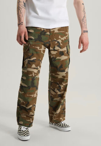 Vans – Para Baggy AOP Cargo Aluminum Camo – Hose – Tarnfarben – W38 – 100% Baumwolle