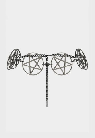 Killstar – Pentagram Chain Dark Silver – Gürtel – gid://shopify/Metaobject/123897774317 – Onesize – Metallll