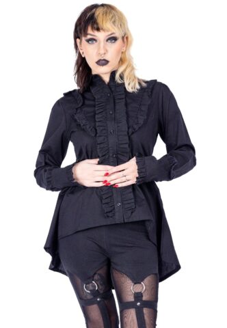 Poizen Industries – Thora Black – Bluse – Schwarz – L – 100% Baumwolle