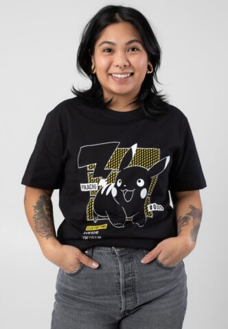 Pokémon – Pikachu Line Art – T-Shirt – Schwarz – XL – 100% Baumwolle