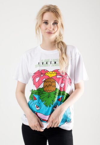 Pokémon – Venusaur White – T-Shirt – Weiß – M – 50% Baumwolle, 50% Modal
