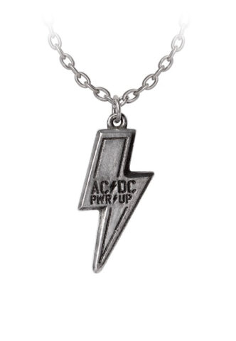 Alchemy England x AC/DC – Power/Up Flash Logo – Anhänger – Grau – Onesize – Zinn