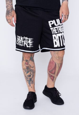 Suicide Silence – Pull The Trigger Striped – Shorts – Schwarz – S – 100% Polyester