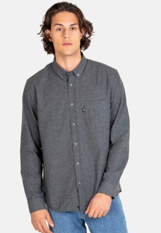 REELL – Nordic Dark Grey – Hemd – Grau – L – 40% Baumwolle, 39% Nylon, 21% Viskose