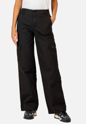 REELL – Women Marusha Cargo Black Canvas – Hose – Schwarz – W30 – 98% Baumwolle, 2% Elastan