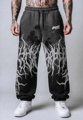 Stay Cold Apparel – Reign Of Blood Grey Dye – Jogginghose – Schwarz – XXL – 100% Baumwolle