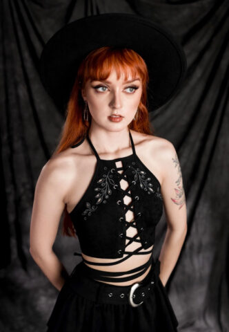 Restyle – Acantha Halterneck Black – Oberteil – Schwarz – XL – 90% Polyester, 10% Elastan
