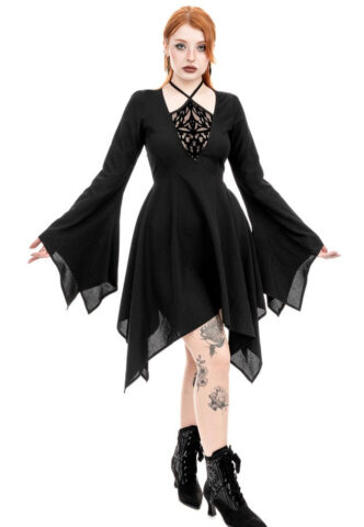 Restyle – Azael Black – Kleid – Schwarz – S – 98% Polyester, 2% Elastan