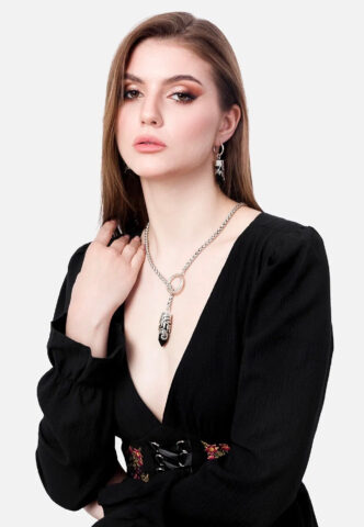 Restyle – Crystal Fern O-Ring Silver – Kette – Grau – Onesize – Messing