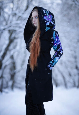 Restyle – Enchanted Forest Black – Cardigan – Schwarz – L – 100% Baumwolle