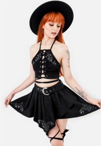 Restyle – Persiphone Black – Rock – Schwarz – XL – 90% Polyester, 10% Elasthan