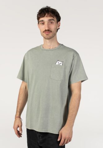 RIPNDIP – Lord Nermal Pocket Sage Vintage Wash – T-Shirt – Grün – XL – 100% Baumwolle