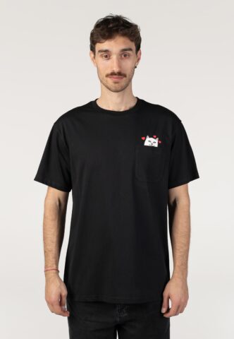 RIPNDIP – Nermal Loves Pocket Black Wash – T-Shirt – Schwarz – L – 100% Baumwolle