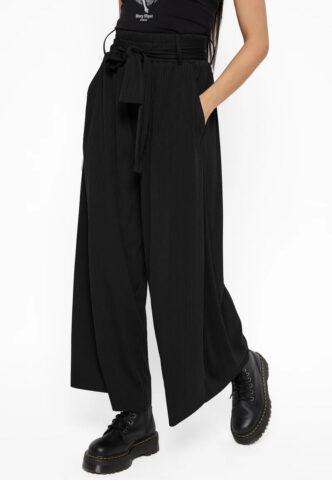Mary Wyatt – Rowan Pleated Black – Hose – Schwarz – X-Large – 95% Polyester, 5% Elastan