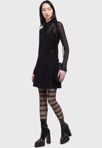 Killstar x Kihilist – Ruby Revenge – Kleid – Schwarz – L – 60% Viskose, 35% Polyester, 5% Elastan