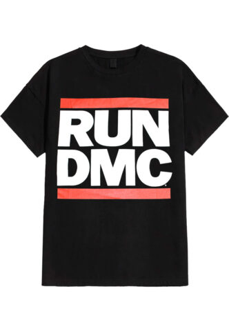 Run DMC – Classic Logo – T-Shirt – Schwarz – S – 100% Baumwolle
